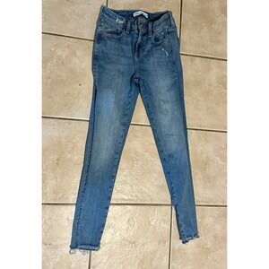 ZARA Jeans‎ Womens Size 4 Blue Wash Denim Jeggings Skinny  High Rise Stretch